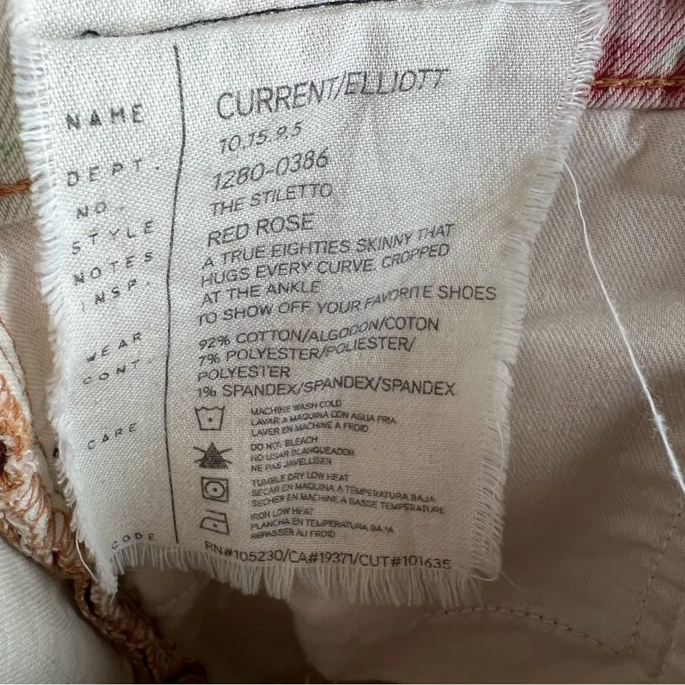 🌱Current/Elliott The Stiletto Faded Red Rose Skinny Jeans Size 28 - Image 8