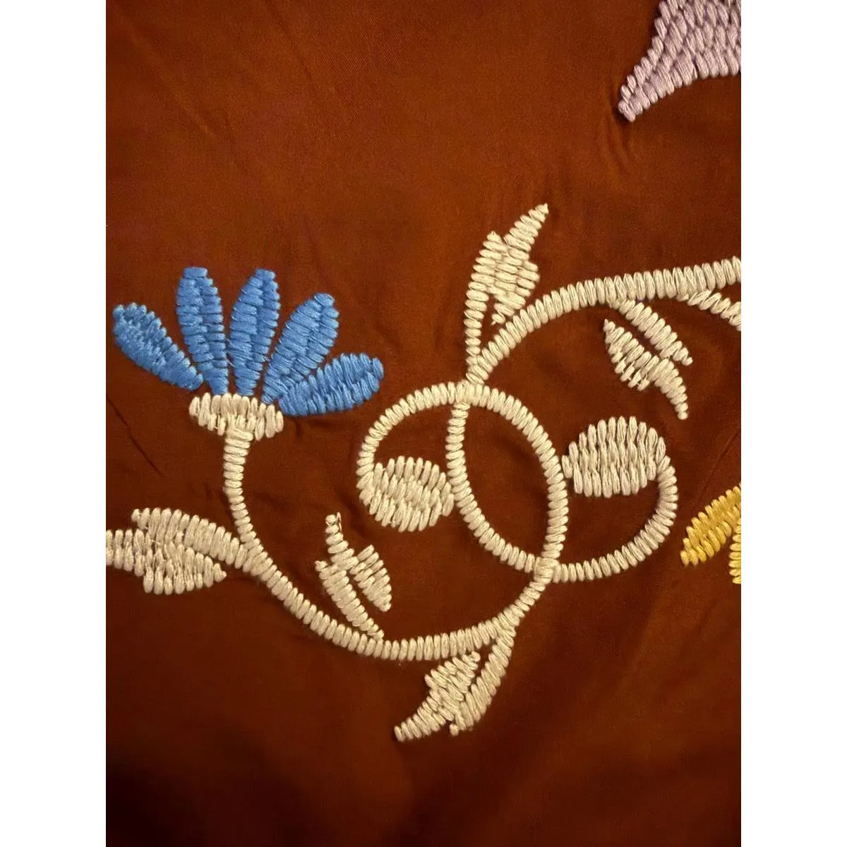 NEW Daisy Street by Pacsun Skirt Medium Brown Mini Floral Embroidery Polyester - Image 4