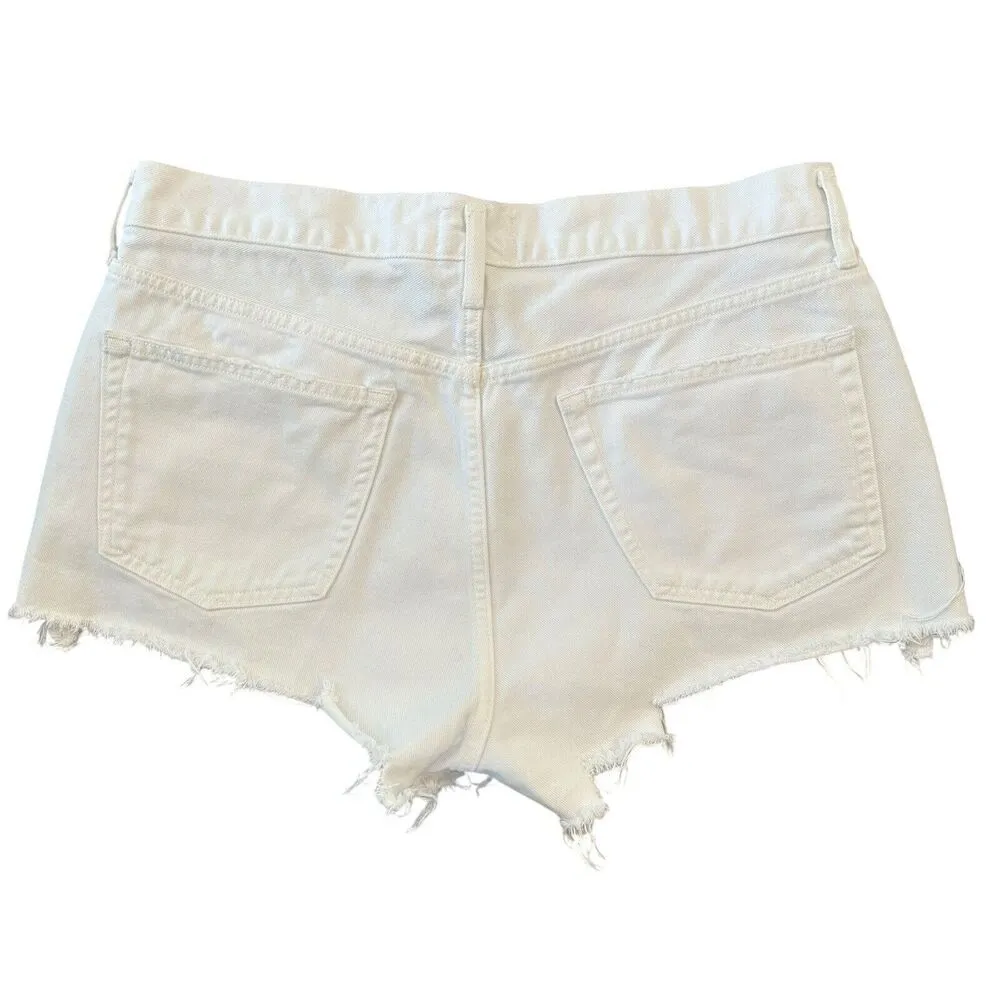 AGOLDE Parker Vintage Cut Off Jean Shorts White Daisy Duke Button Fly Women’s 32 - Image 6