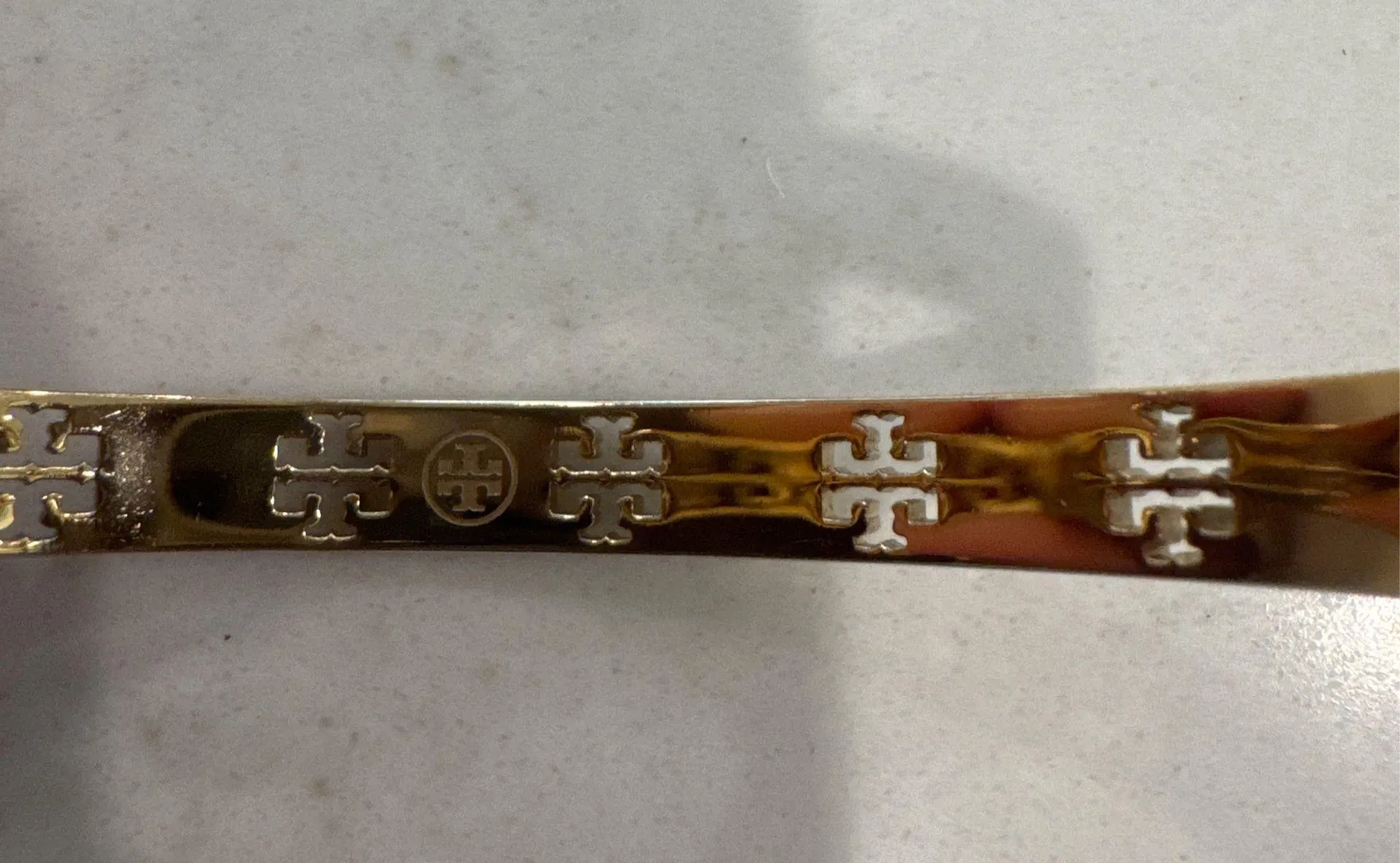 Tory Burch Cuff Bracelet Gold T Pierced - Image 4