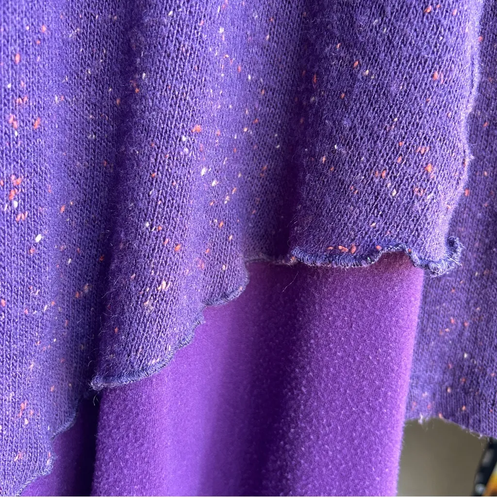 Purple Asymmetrical Pullover Mock Neck Sweater Women's Oversized Knit Top Tunic - Image 7