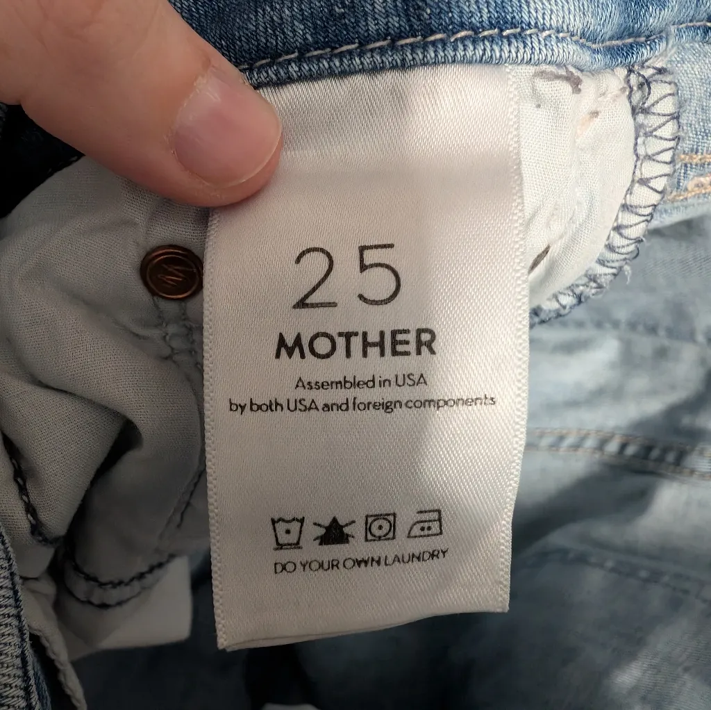 Mother The Looker Cropped Jeans W25 Wash Well Played Blue Size 25 - Image 5