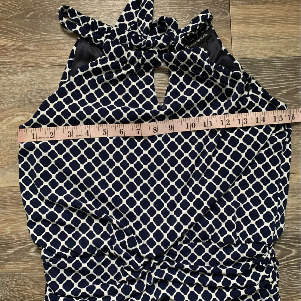 Valerie Bertinelli Navy & White Geometric Mini Dress 6 - Image 6