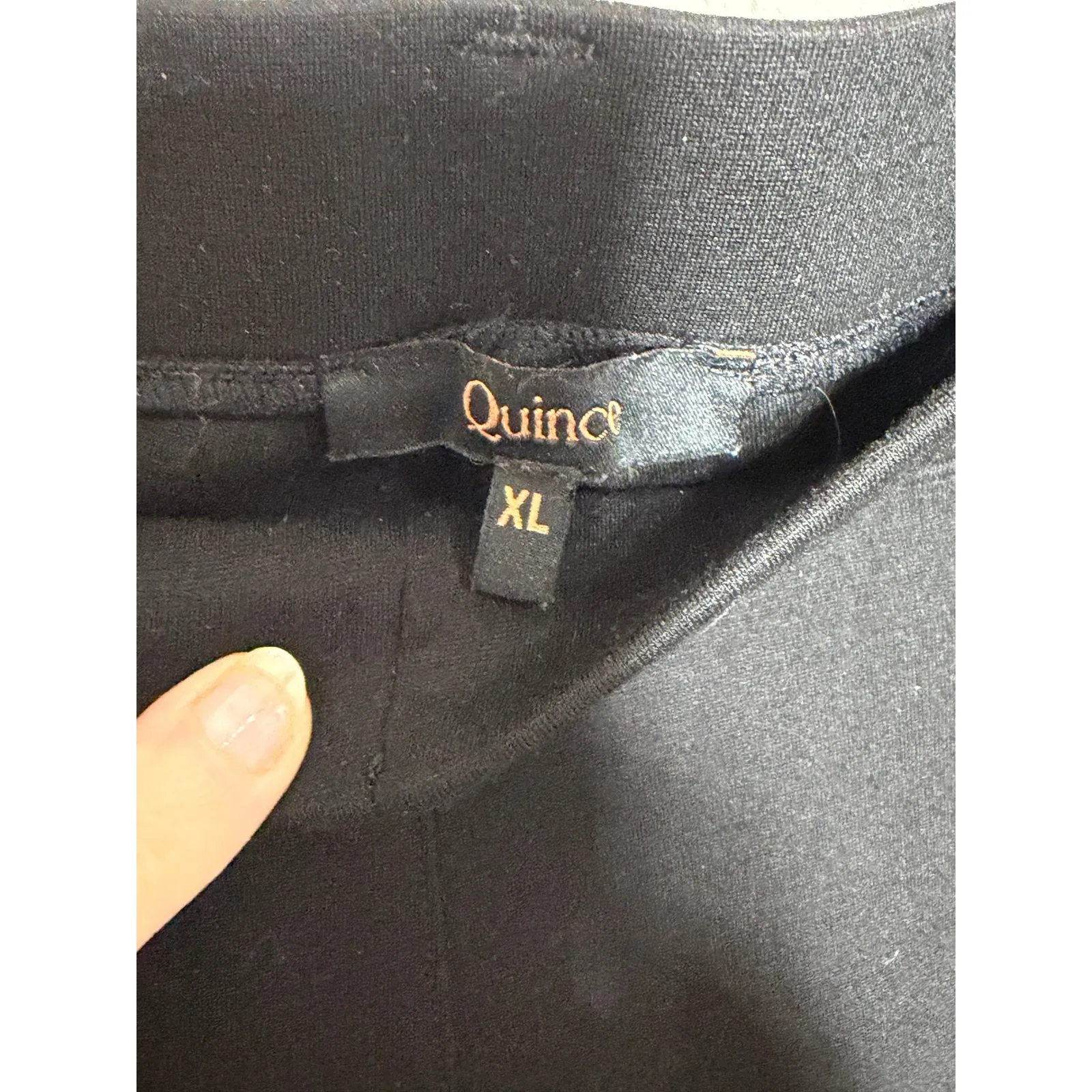 Quince Ultra Stretch Ponte Straight‎ Leg 4 Pocket Pants Black Petite XL Career - Image 6