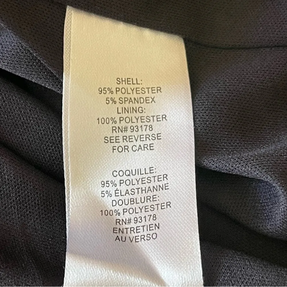 T Tahari Women’s Scuba Sheath Sleeveless Dress Size 14 Navy Crisscross Back - Image 11