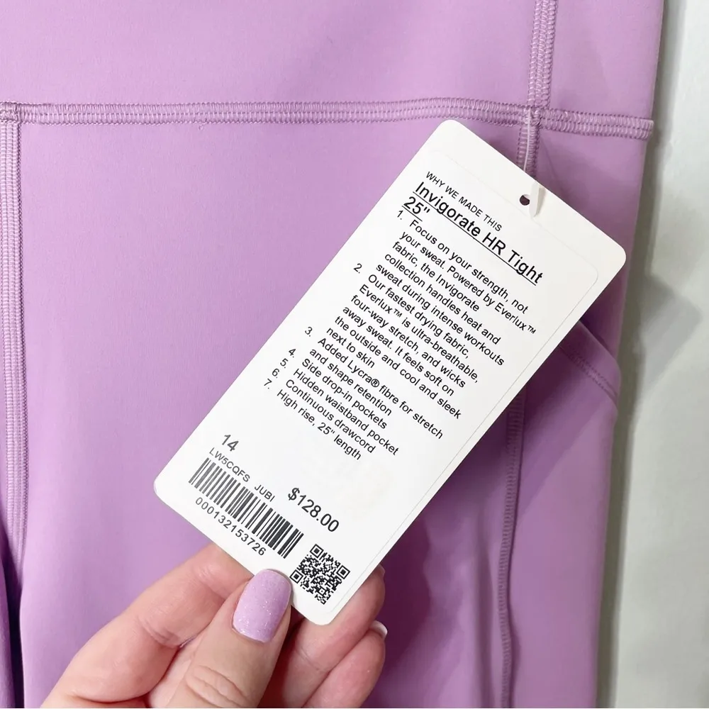 Lululemon Invigorate High Rise Pant Leggings with Pockets Purple Jubilee 14 NWT - Image 6