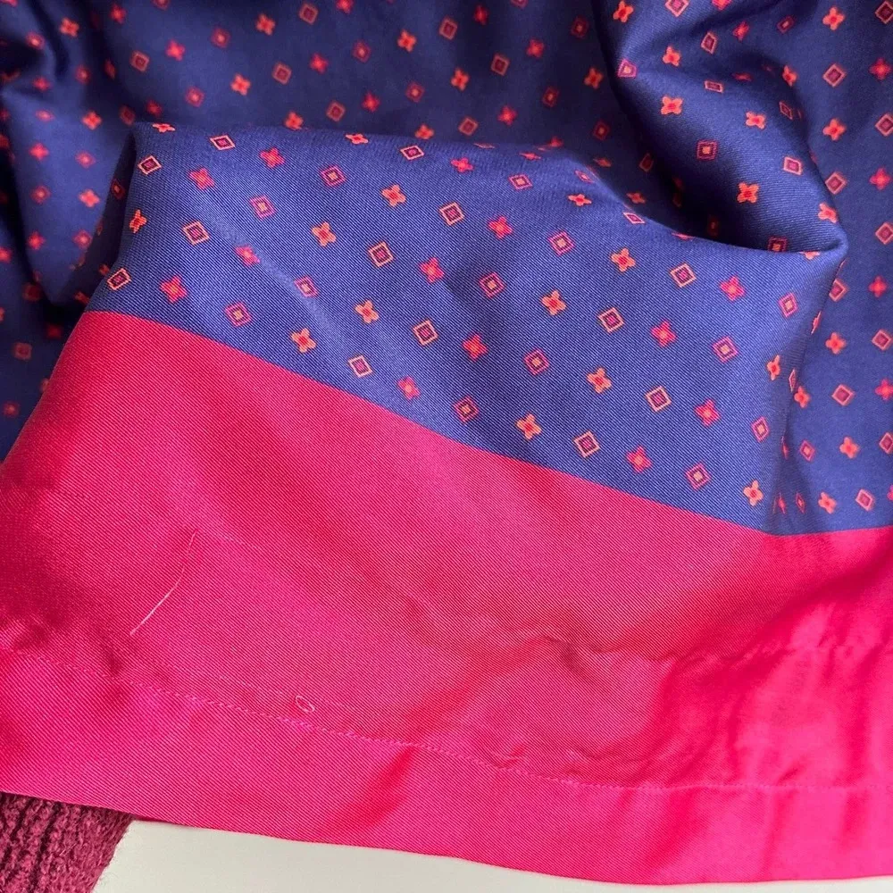 Thakoon Collective Printed Mini Shirt Dress, Cinched Diamond Shirt Dress Size 10 Purple - Image 16