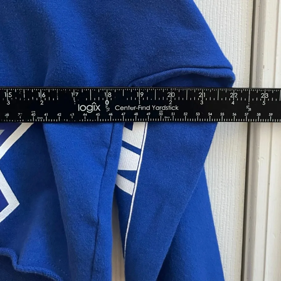 FISLL Knicks Graphic Long Sleeves Pullover Crop Knit Sweater Medium Blue - Image 10