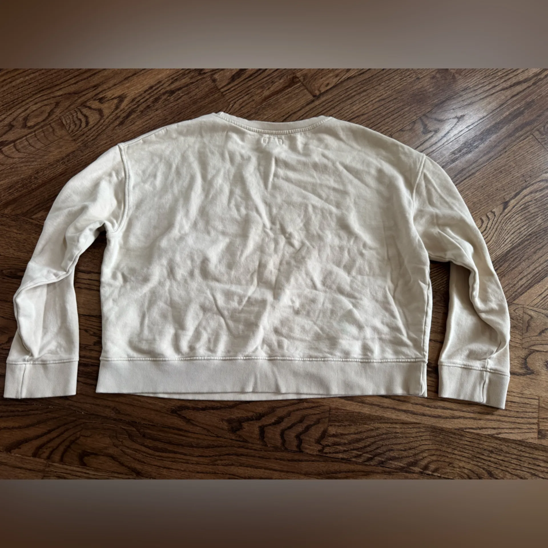 Pact Organic Cotton Leopard Cheetah Multicolored Graphic Print Cream Crewneck XL - Image 2