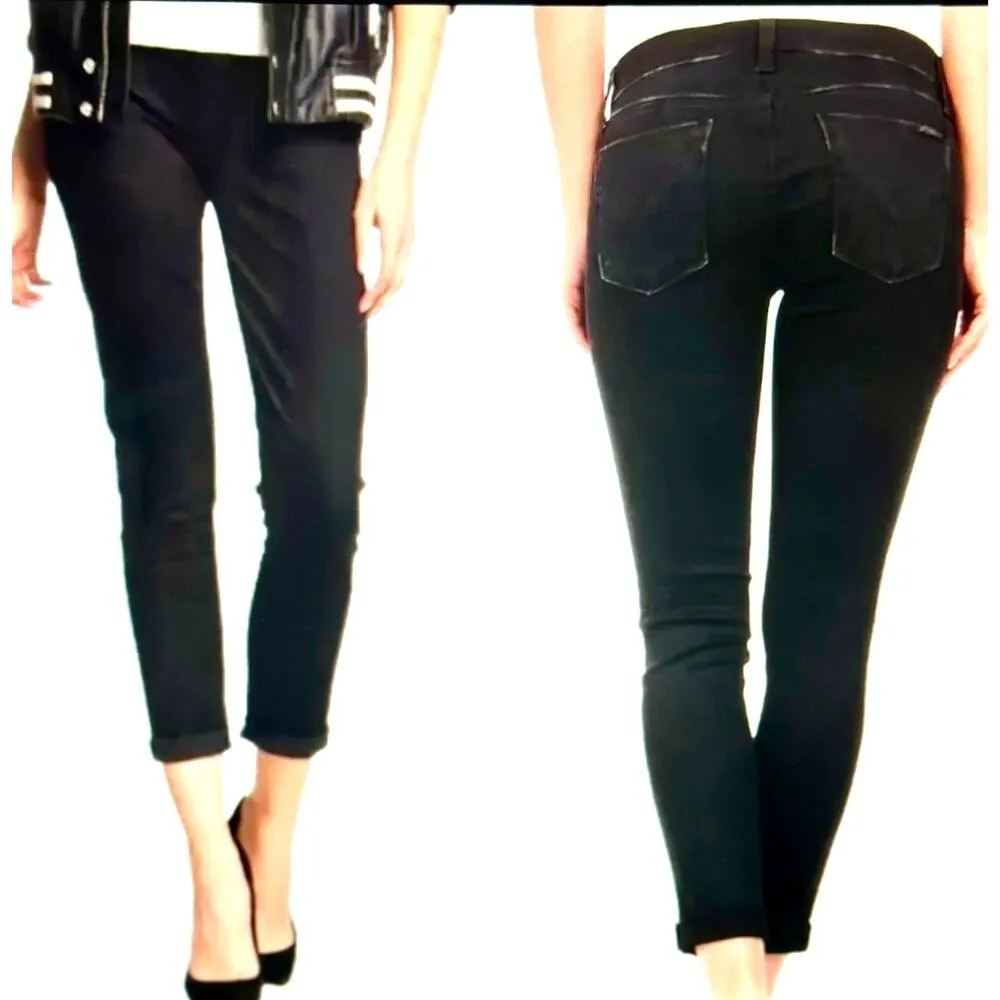 Hudson Harkin Super Skinny Crop Jean Cuffs Black Knight 29 - Image 5