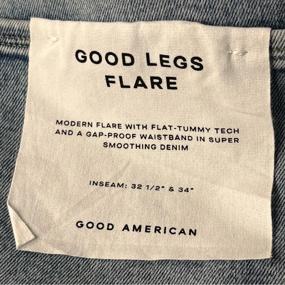 Good American Good Legs Flare Womens Size 24 40 Waist Blue Denim Jeans NEW *FLAW - Image 3