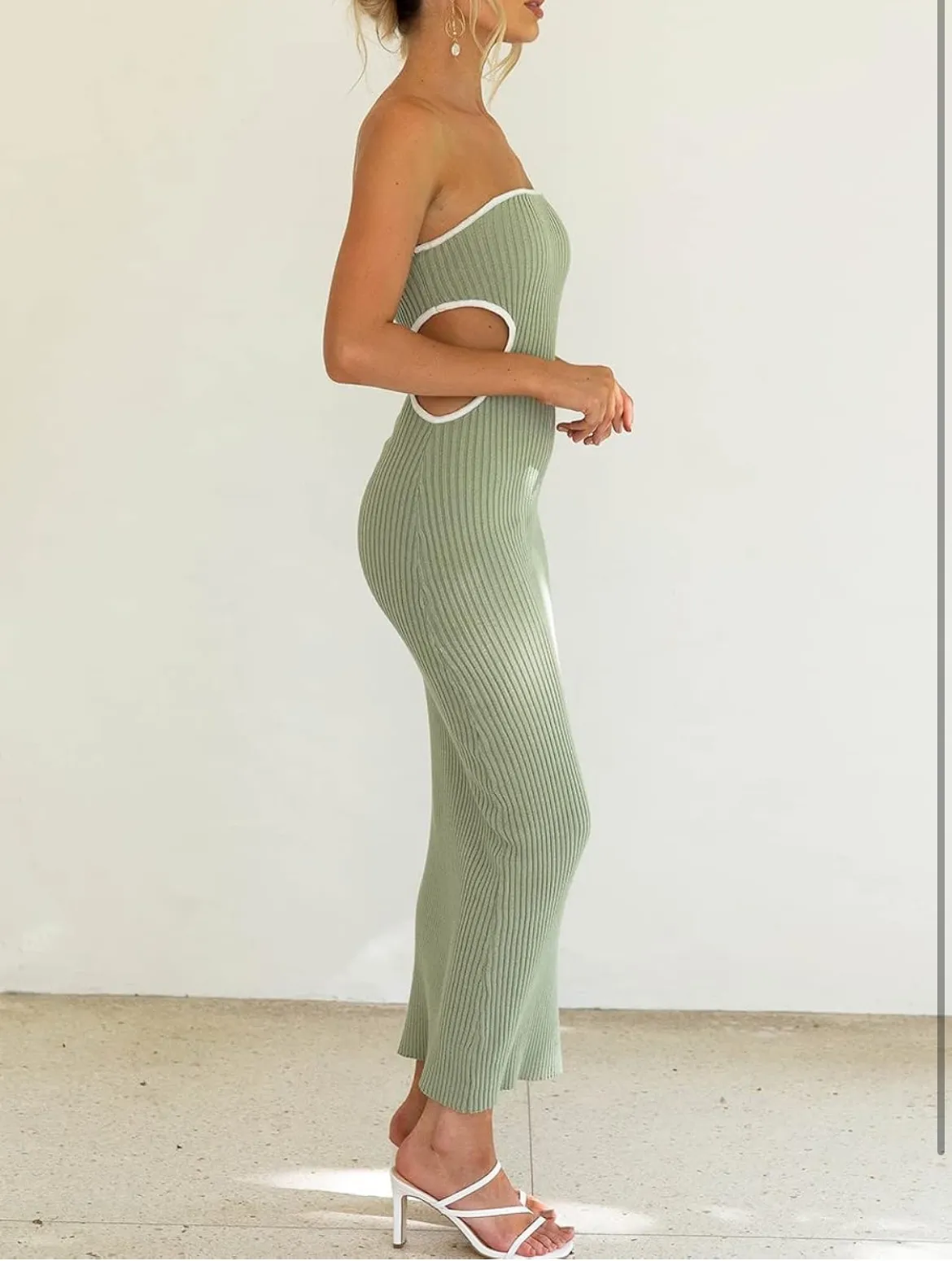 Green Cut Out Dress - Image 3