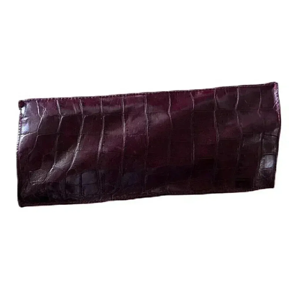 Vintage DESMO croc embossed Leather shoulder Bag Red - Image 3