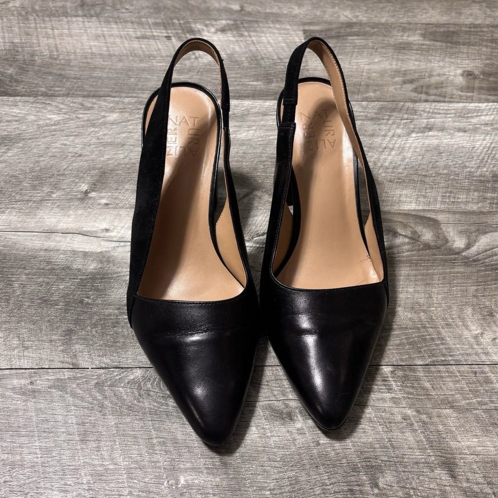 Naturalizer Womens Hannie Leather N5 Contour Heel Pump Slingback Black Sz 8.5 - Image 4