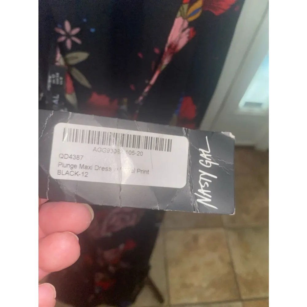 Women's Nasty Gal Floral Maxi Dress Size 12 Black Pink - Image 2