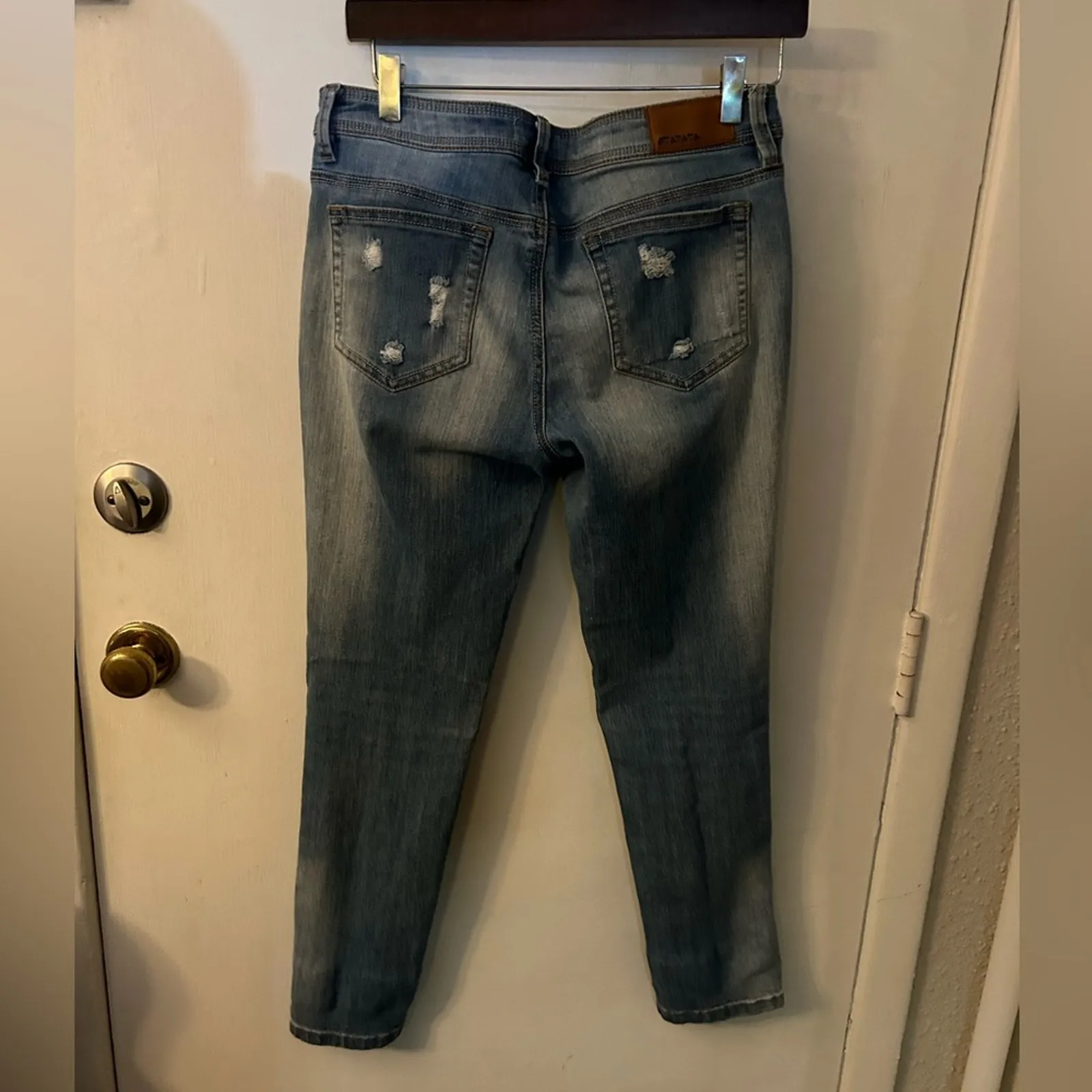 Dollhouse Charley Blue Distressed Denim Jeans Juniors 9 Casual Comfy Bohemian - Image 2