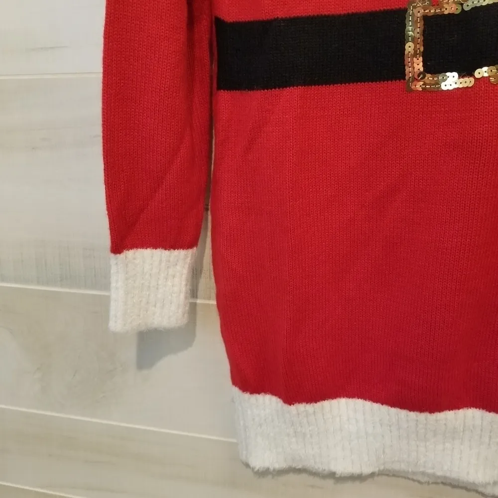 {L} Chirstmas Sweater Mrs Claus Santa Claus Belt Buckle Candy Cane Ugly Sweater - Image 7