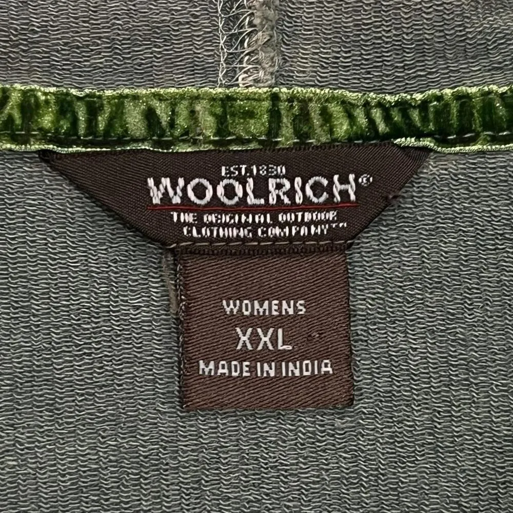 ★ Woolrich Green Zip-Up Women’s Hoodie w/ Vertical Pleated Stitching ★ - Image 5
