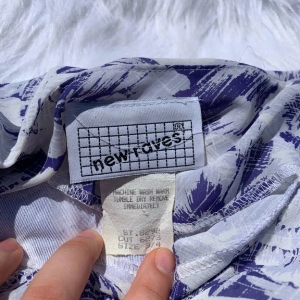 New Raves Vintage Size 3/4 Blue Floral Maxi Long Dress Periwinkle Flowy Chic - Image 9