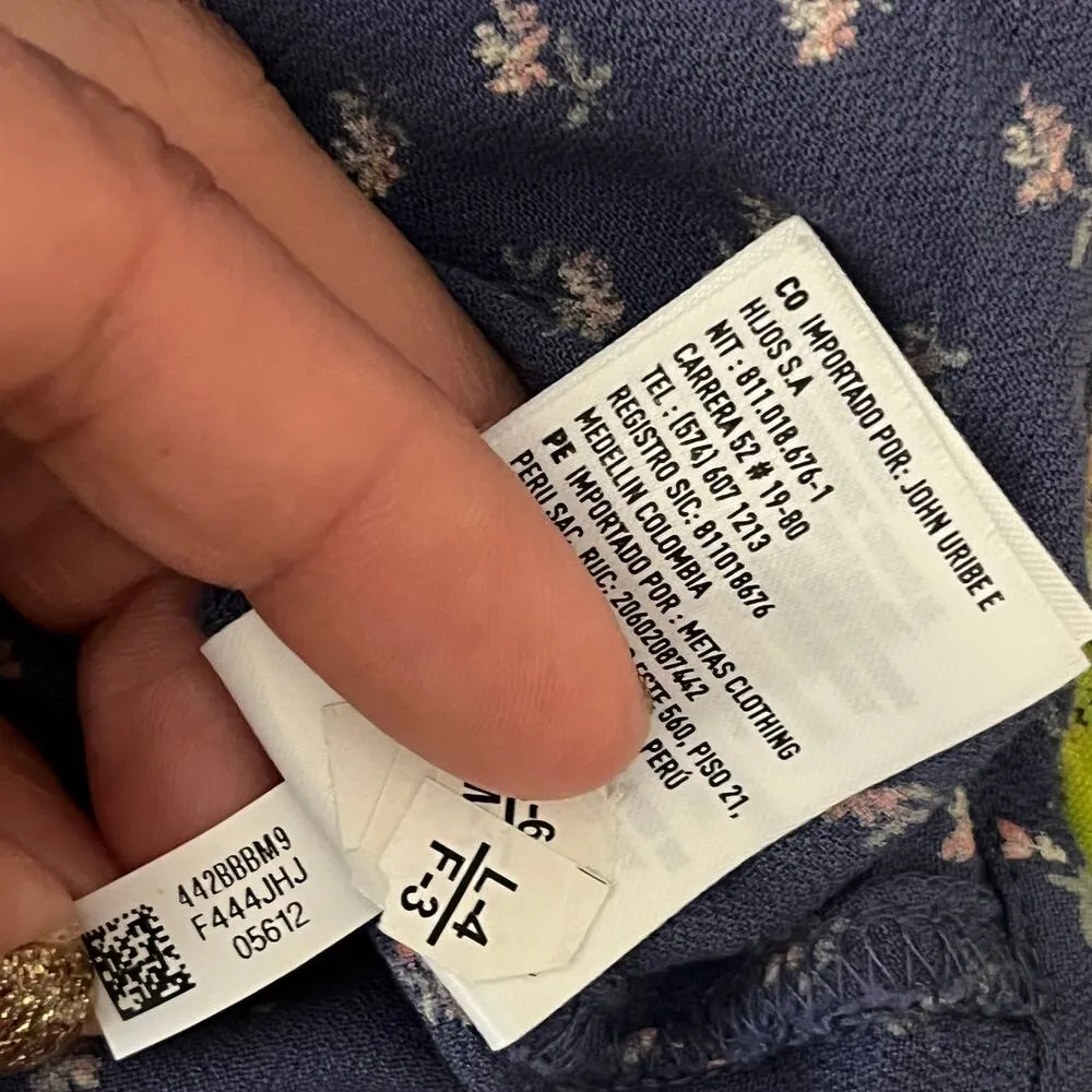 AE Floral Women's Blue Ditsy Flower Smocked Long - Image 8