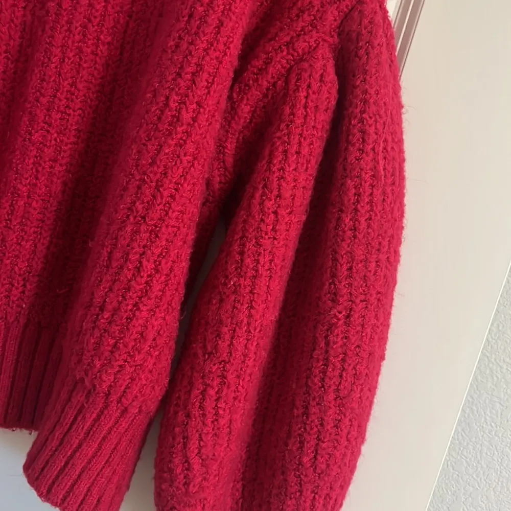 Thick knit sweater with puff sleeves Pink Size XL - Image 4