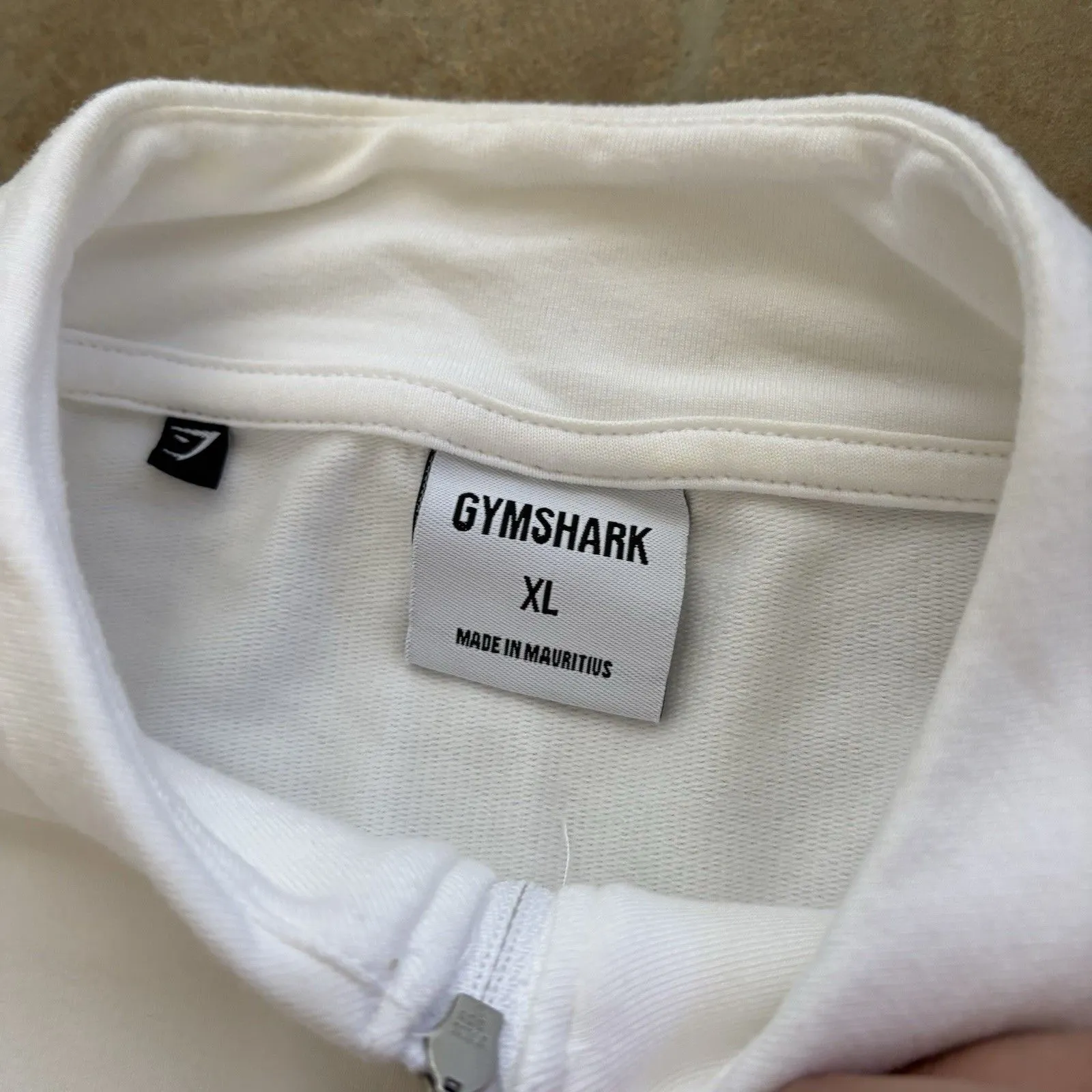 Gymshark  Sweater Womens Size XL Quarter Zip Pullover White Cropped Soft - Image 2