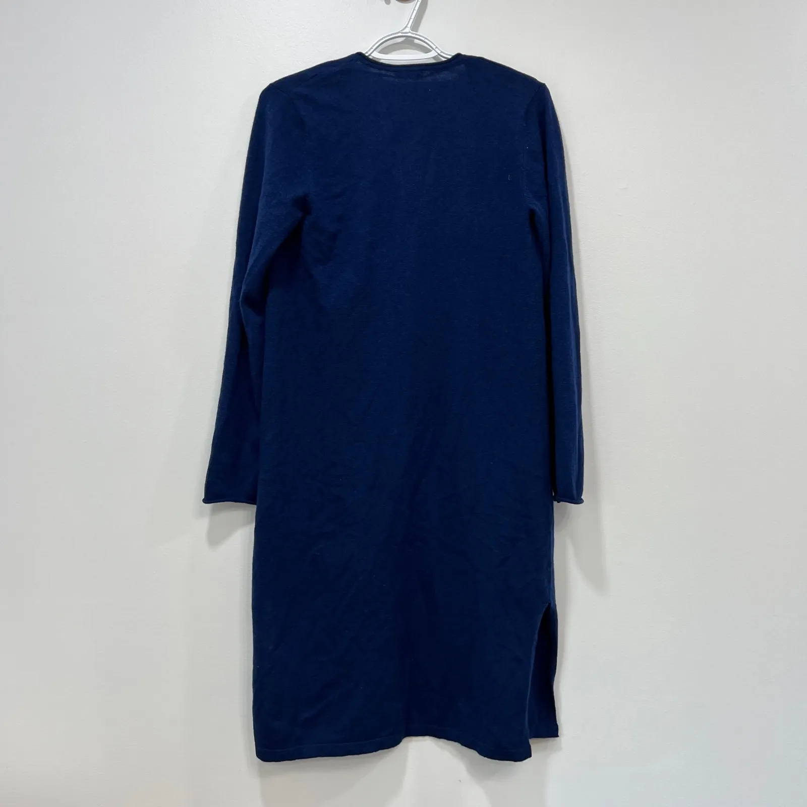 J McLaughlin Womens Sweater Small Blue Long Line Dara Cashmere Open Knit‎ $328 - Image 3