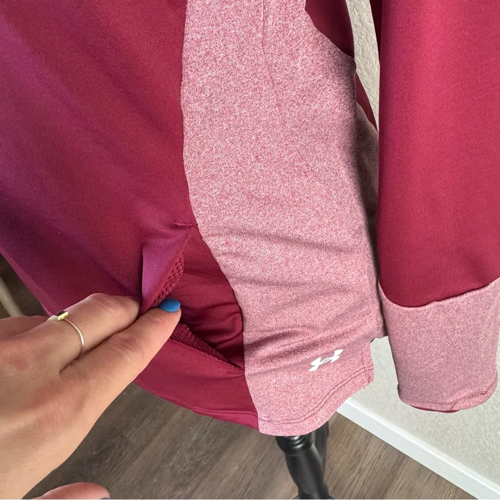 Under Armour ColdGear Fitted Pullover Top Maroon‎ Athletic Womens - Image 5