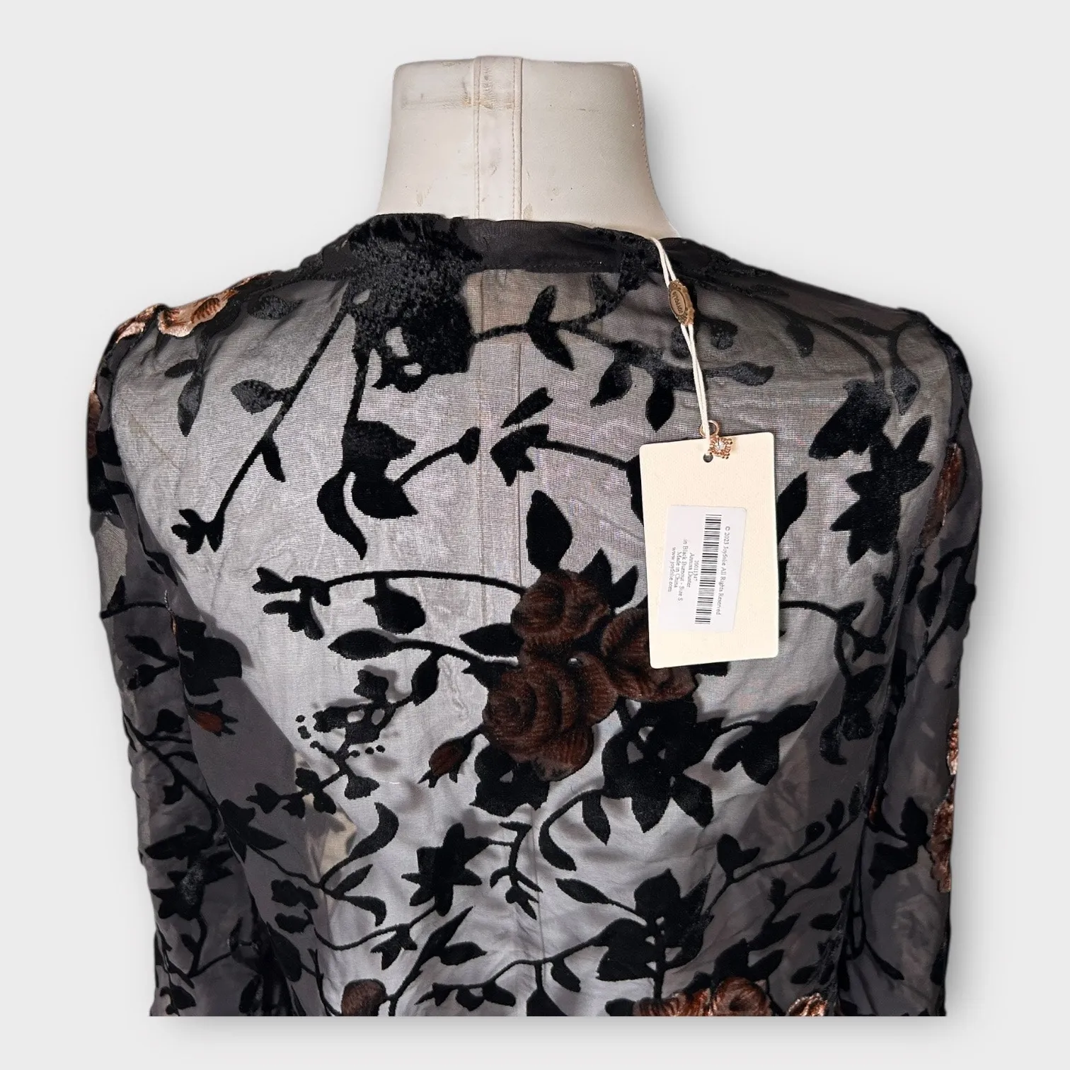 Joyfolie Annisa Duster Cardigan Size Small Black Velvet Burnout Floral NWT Boho - Image 5