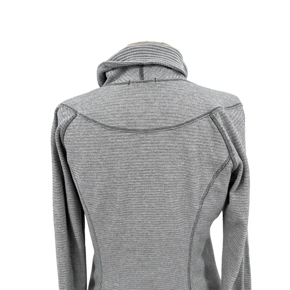 Lululemon‎ Think Fast Pullover Heathered Slate Tonka Stripe Gray Size 8 - Image 8