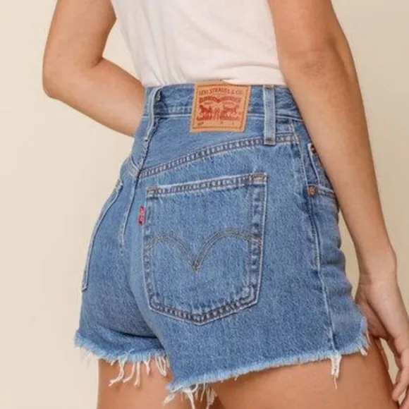 Levi’s High Rise Shorts Blue - Image 2