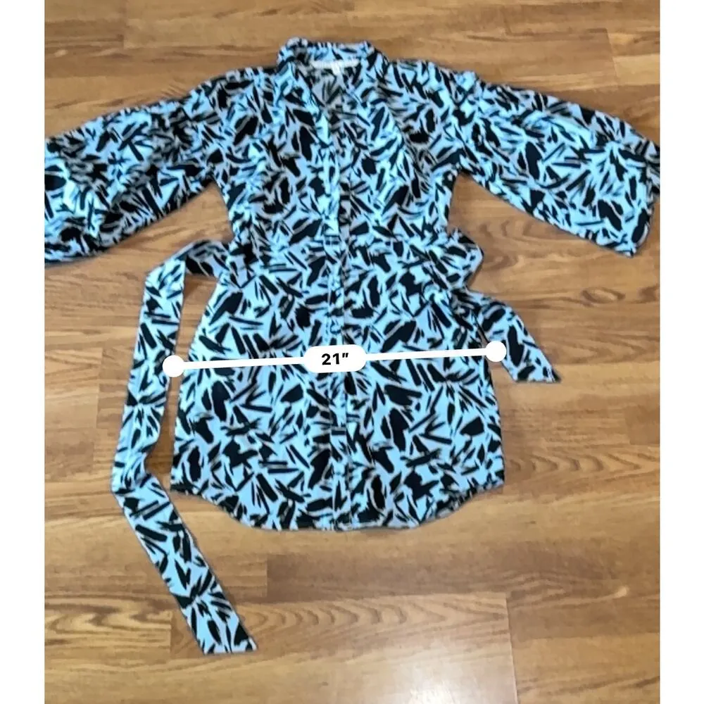 VERONICA BEARD blue mini Samy Printed Shirtdress size 4 - Image 5