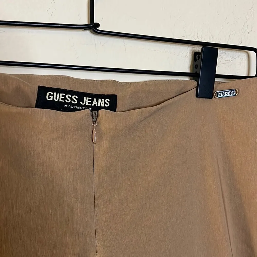 Guess Vintage Front Zip Split Hem Straight Leg Pants Size 28 - Image 3