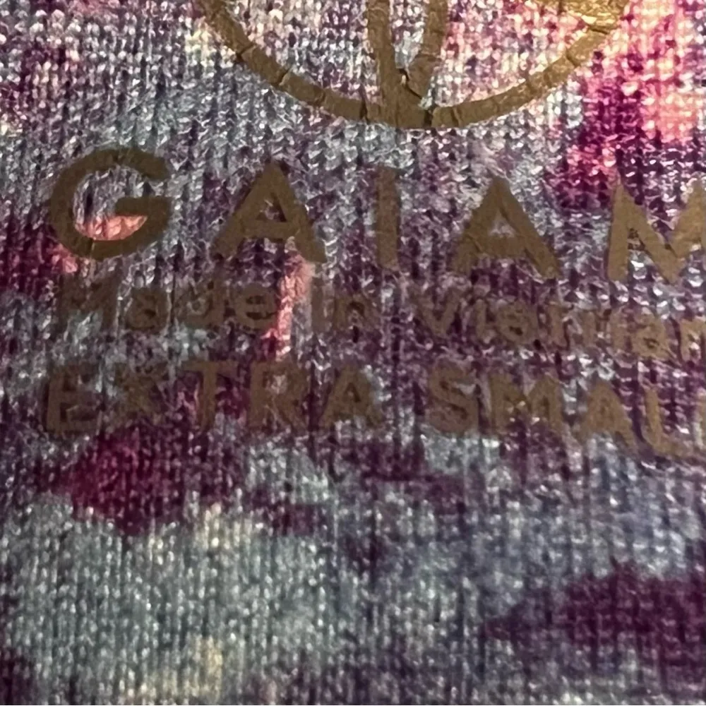 Gaiam Leggings Cropped Ruched Hem Purple XS Watercolor Athletic Yoga Exercise - Image 13