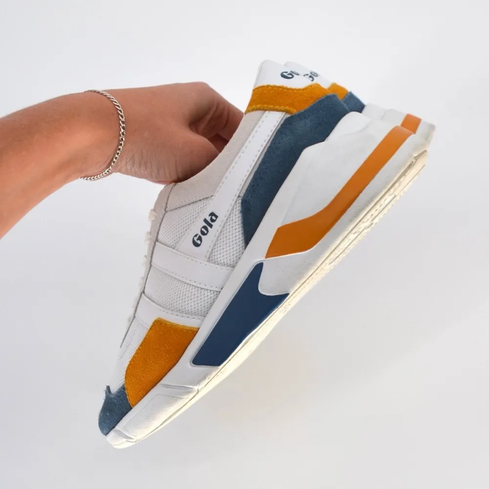 Gola CLA376 Eclipse Trainers Sneaker Shoes in White Yellow Women's US 7.5 38 - Image 3