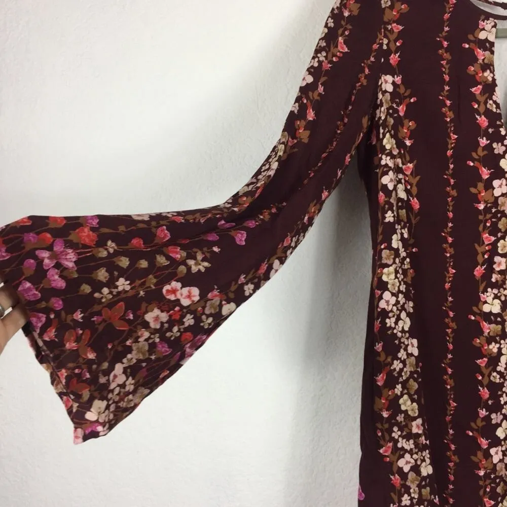 Urban Outfitters Kimchi Blue Charletta Keyhole Floral Mini Dress Small Boho - Image 12