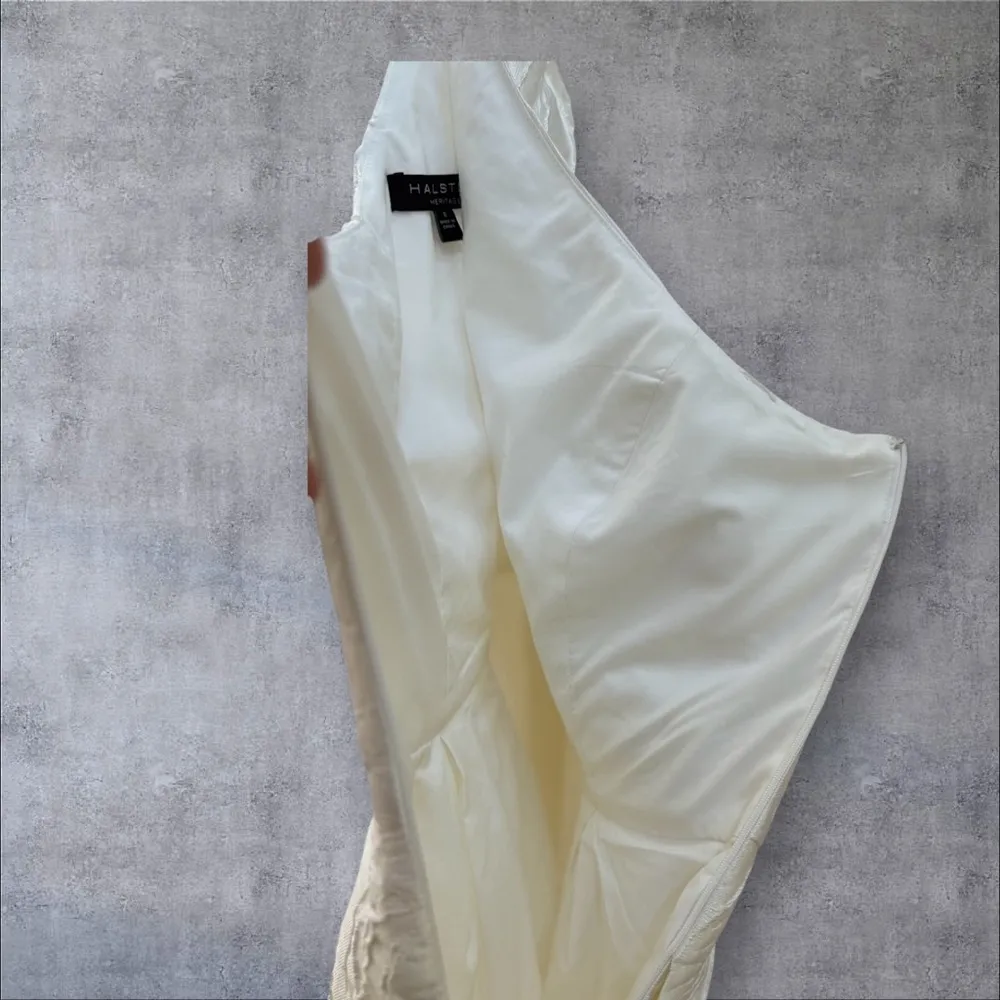 HALSTON HERITAGE Ivory Jacquard Mini Dress With Pockets Size 8 - Image 13