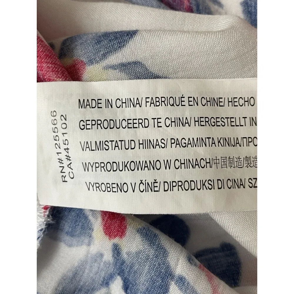 Somedays Lovin Open Draped Back Size XS White Floral Blouse Long Sleeve - Image 8