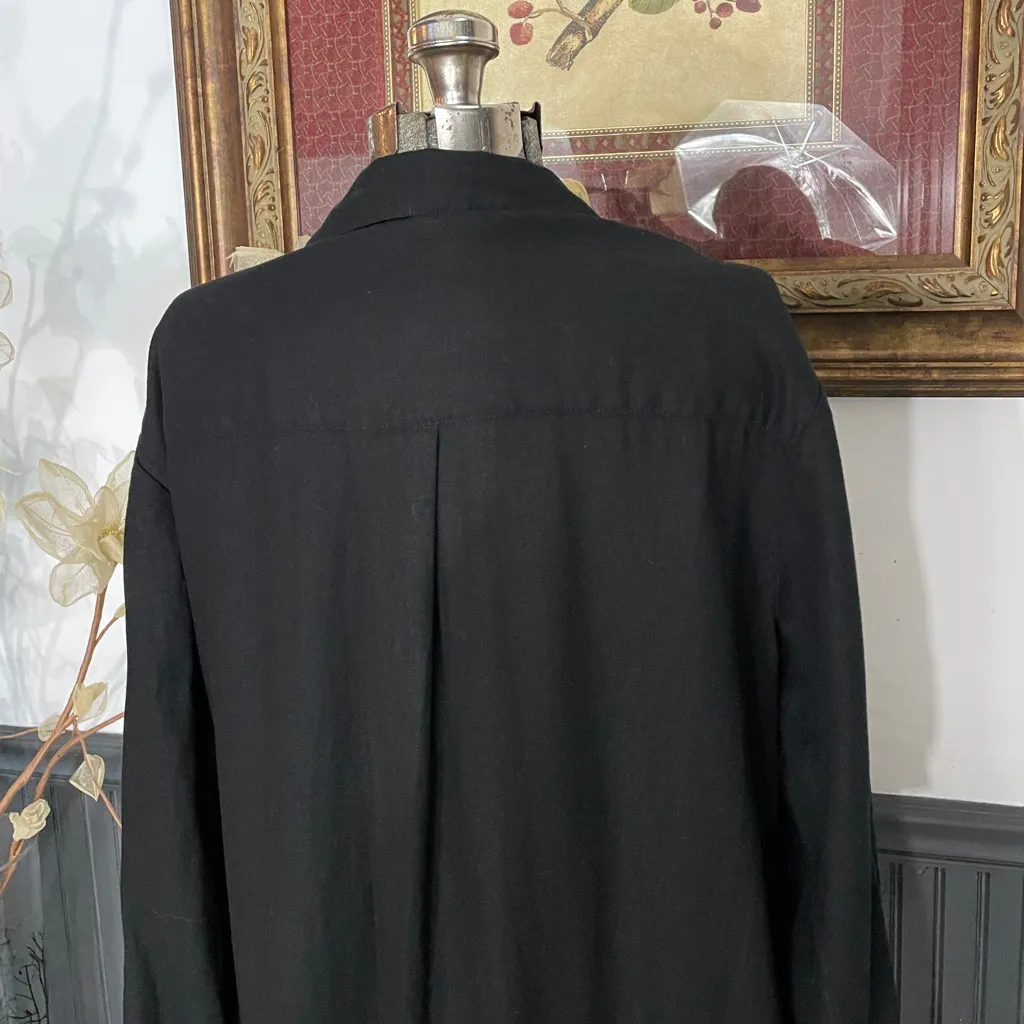 Cynthia Rowley Linen-Blend Button Up Drop Waist Bubble Hem Shirt Dress- M 💚🎀 - Image 8