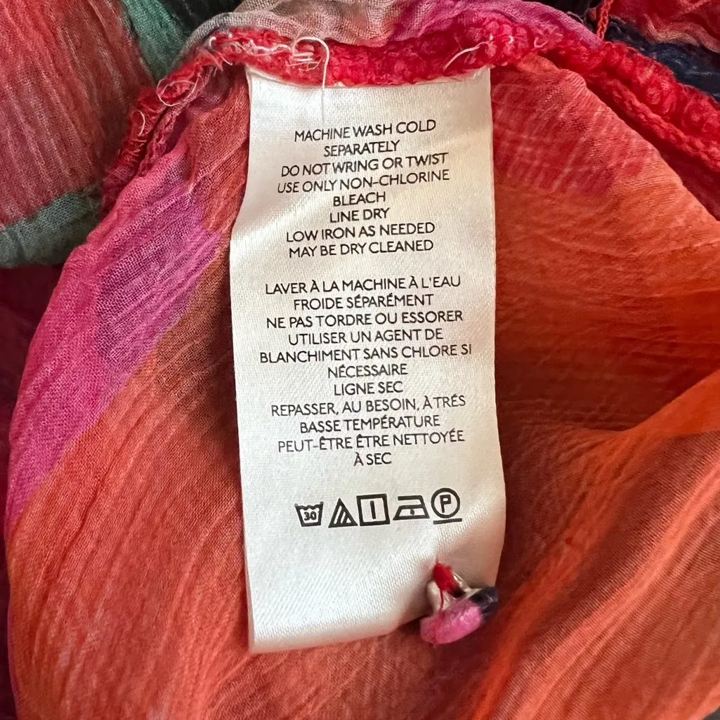 Anthropologie The Marais Women’s Printed Chiffon Tiered Ruffle Maxi Dress Sz S - Image 10