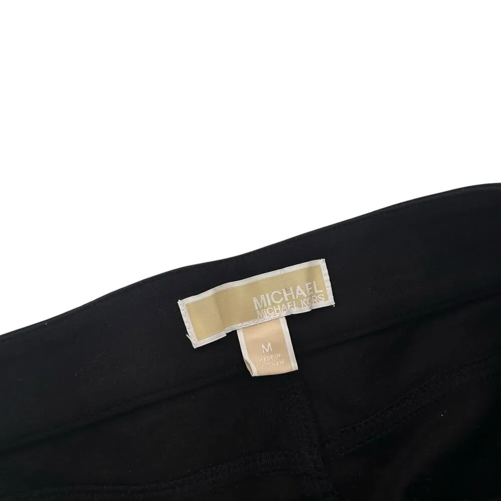 Michael Kors Black Grommet Waist Stretch Dress Pants Sz M - Image 4