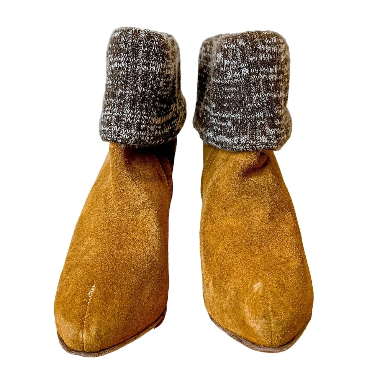 NEW Rachel Comey Colton Tan Brown Suede Leather Bootie with Knit Foldover US 8.5 - Image 3