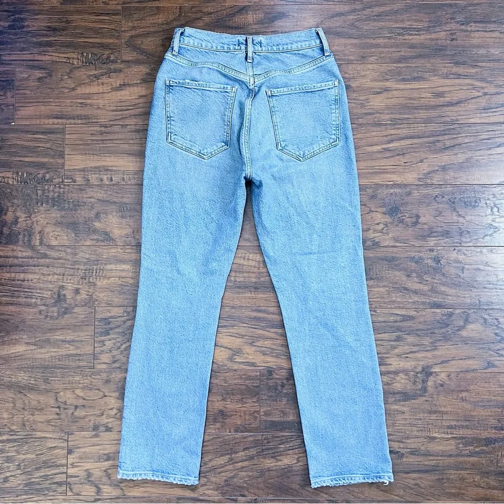 AGOLDE • Riley High Rise Straight Jean in Whiplash ankle distressed button fly - Image 14