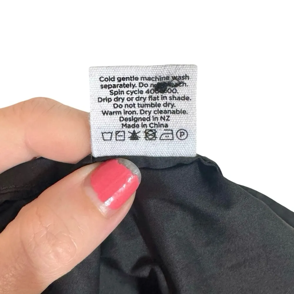 Bird & Knoll Marisol Cotton Poplin Tiered Minidress Black Size XS - Image 13