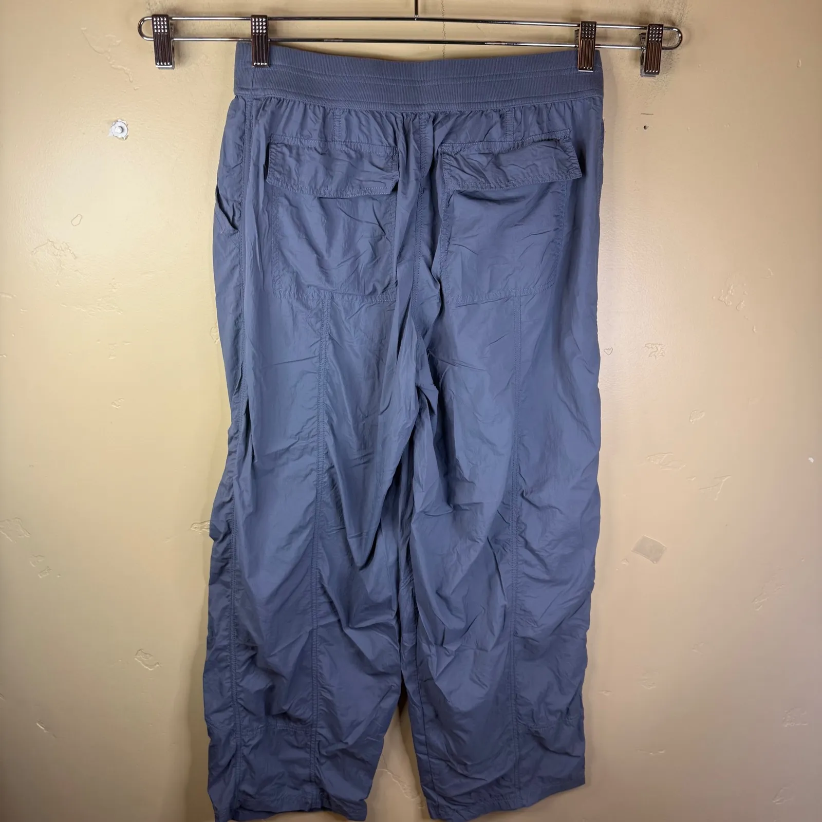 Daily Practice Women's Blue Parachute 80s Lightweight Pants Elastic Waist Medium - Image 9