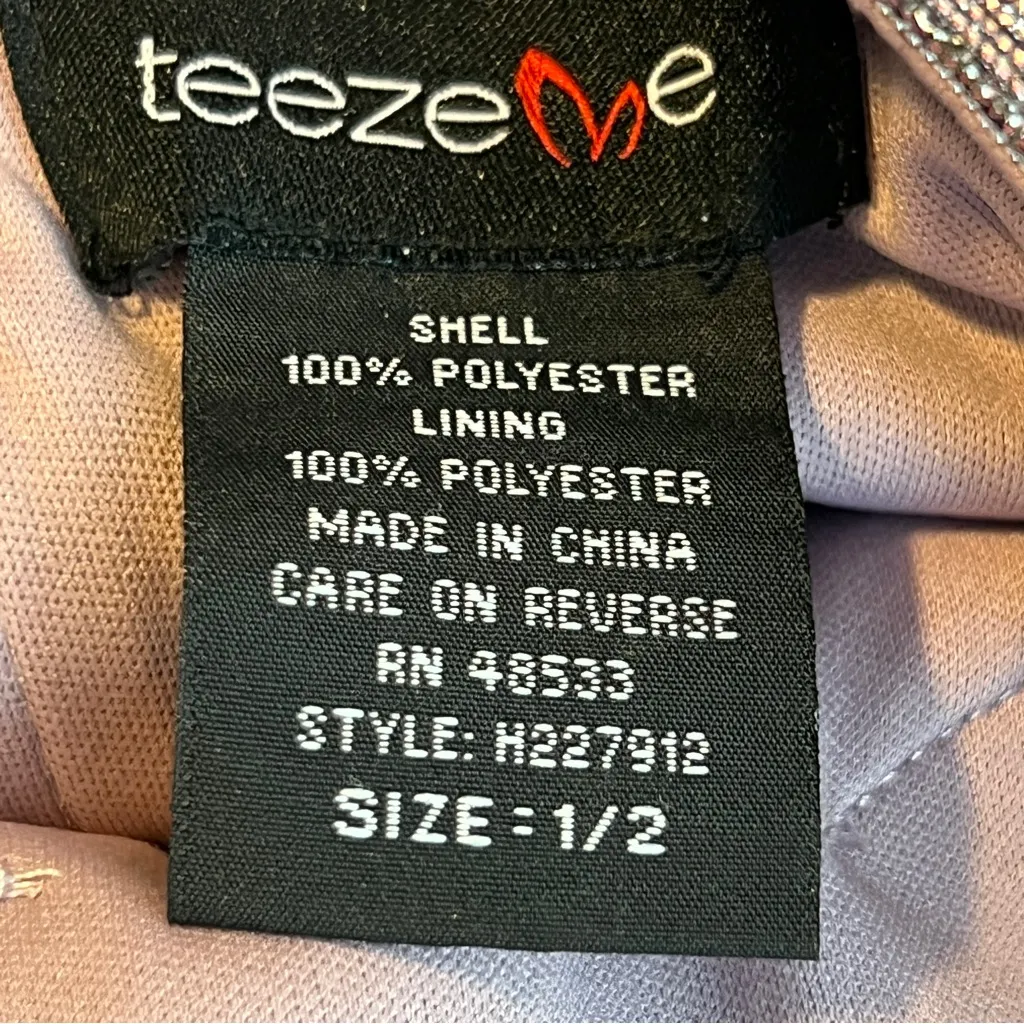 Teeze Me Size 1/2 Strapless Pink Shimmer Glitter Lined Party Cocktail Dress - Image 7