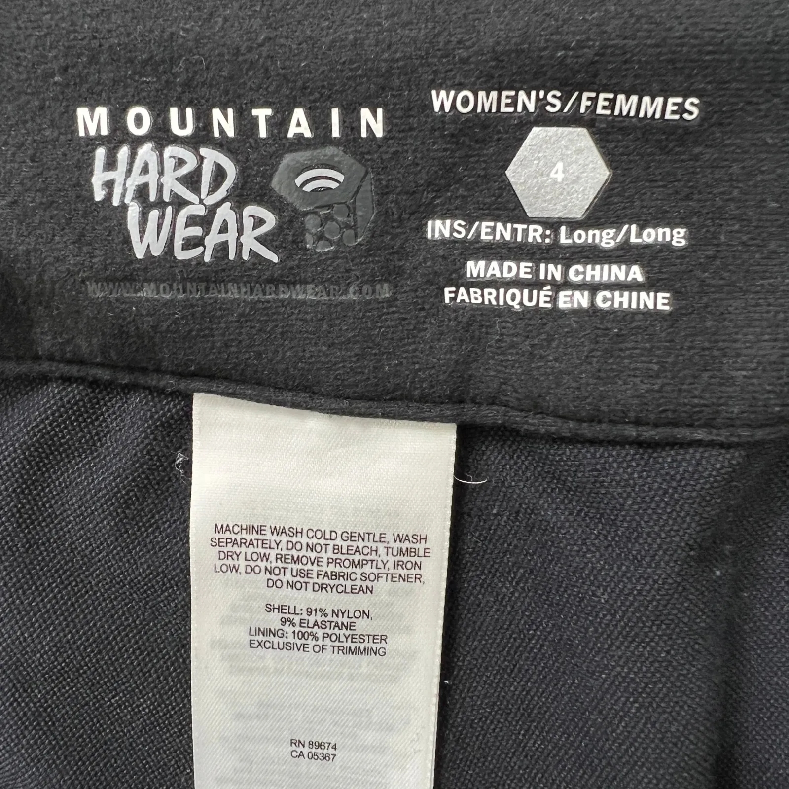 Mountain‎ Hardwear Women's Softshell Hiking Pants 4 Long Black Stretch Trekking - Image 4