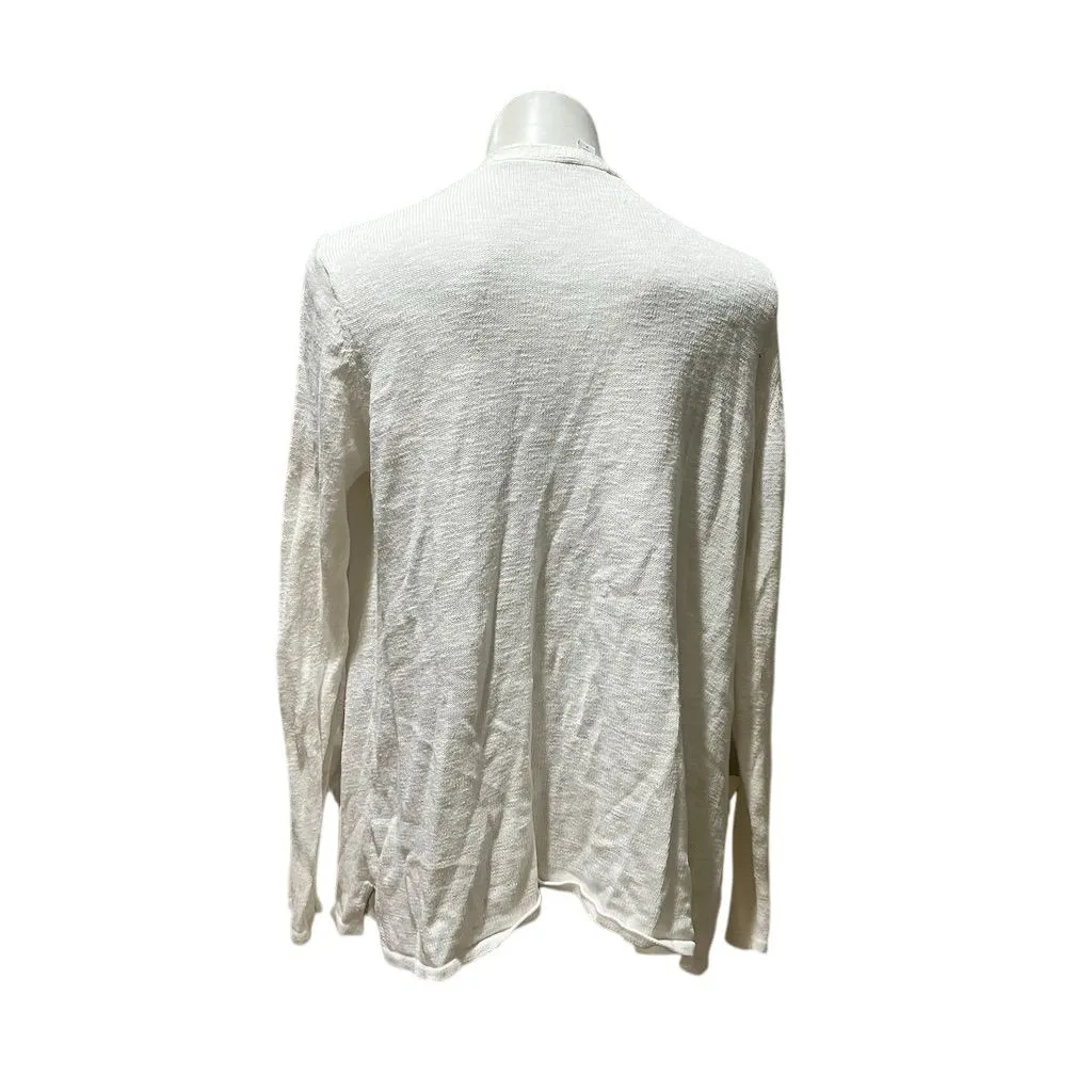 Pure Jill Women's Ivory Open Front Cardigan Sweater Size M Standard Size M - Image 9