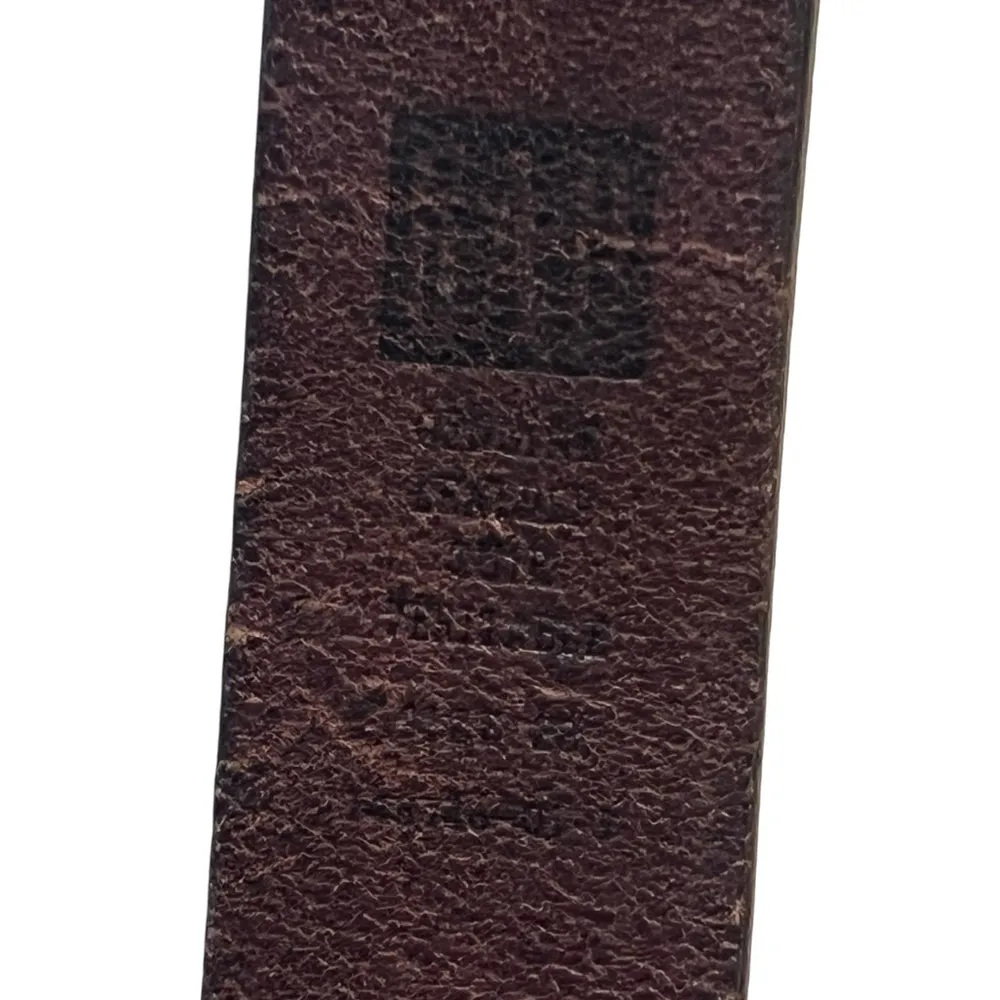 Vintage 1990s Gap Brown Leather Brass Buckle Belt Women size 35” - Image 6