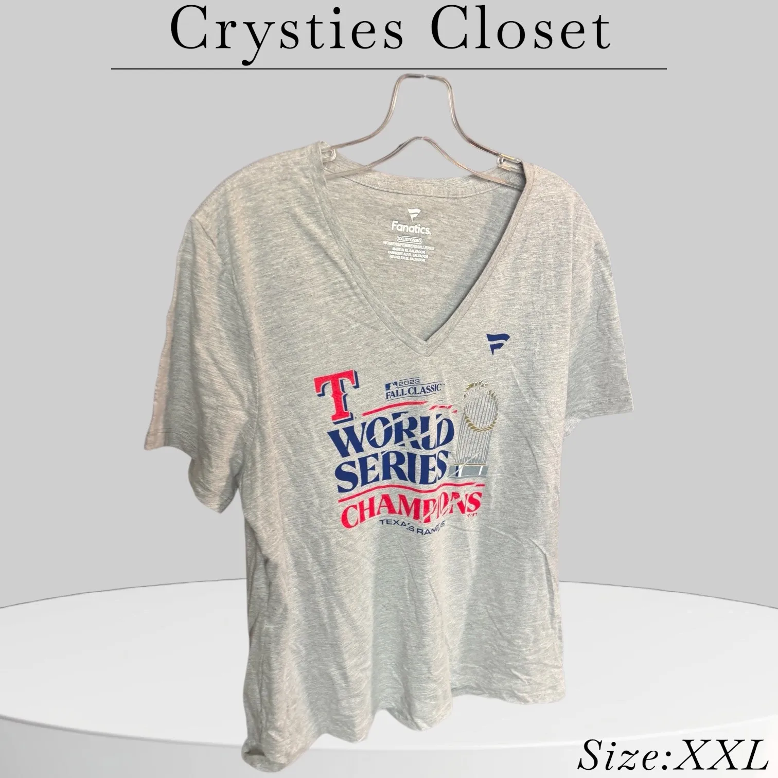 Big Girls Heather Gray Texas Rangers 2023 World Series Champions T - Image 2